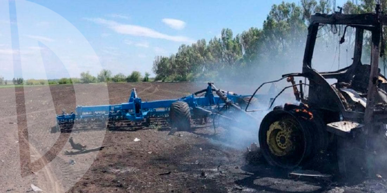 A Guided Missile Fired from a Russian Plane Hit a Tractor Working in the Field